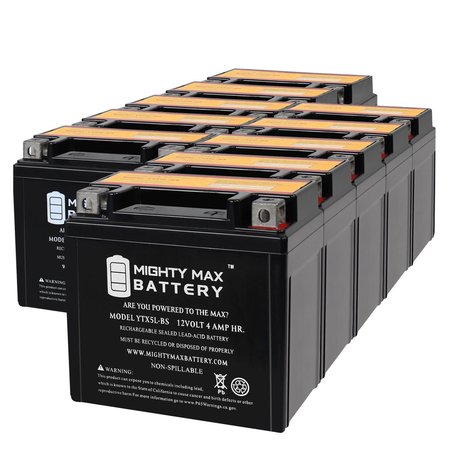 12V 4Ah Replacement Battery Compatible with Yamaha 225 XT225 01-07 - 10PK -  MIGHTY MAX BATTERY, MAX3994507